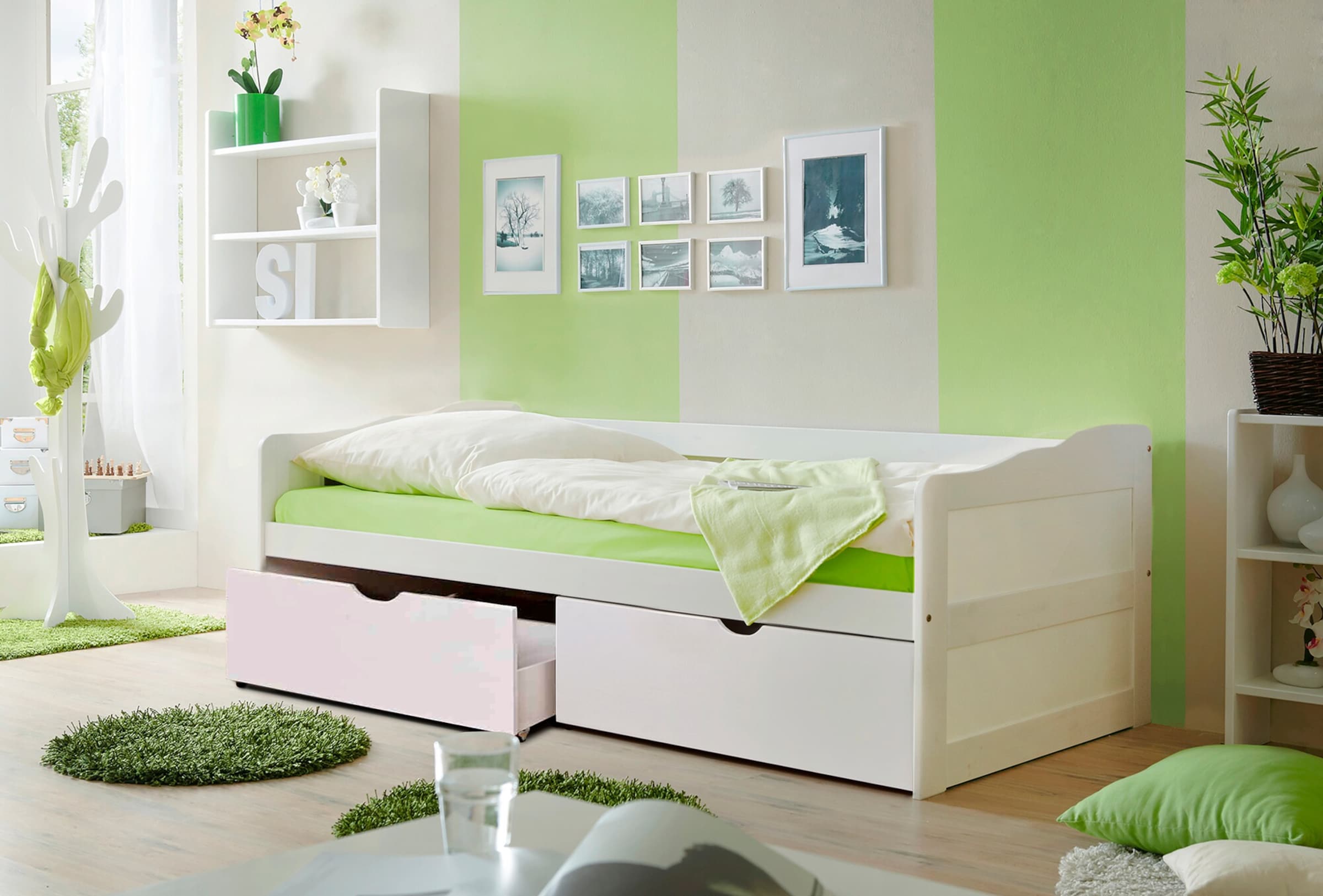 TiCAA Sofabett Funktionsbett Gästebett Melanie Kiefer Weiß