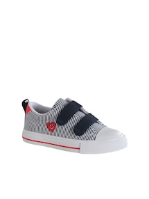 Gestreifte Kinder Klett-Sneakers mit Anziehtrick