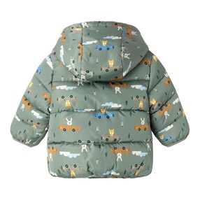 Steppjacke mit Kapuze Tiere Autos