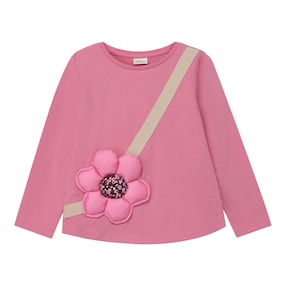 Shirt langarm Blumen-Tasche