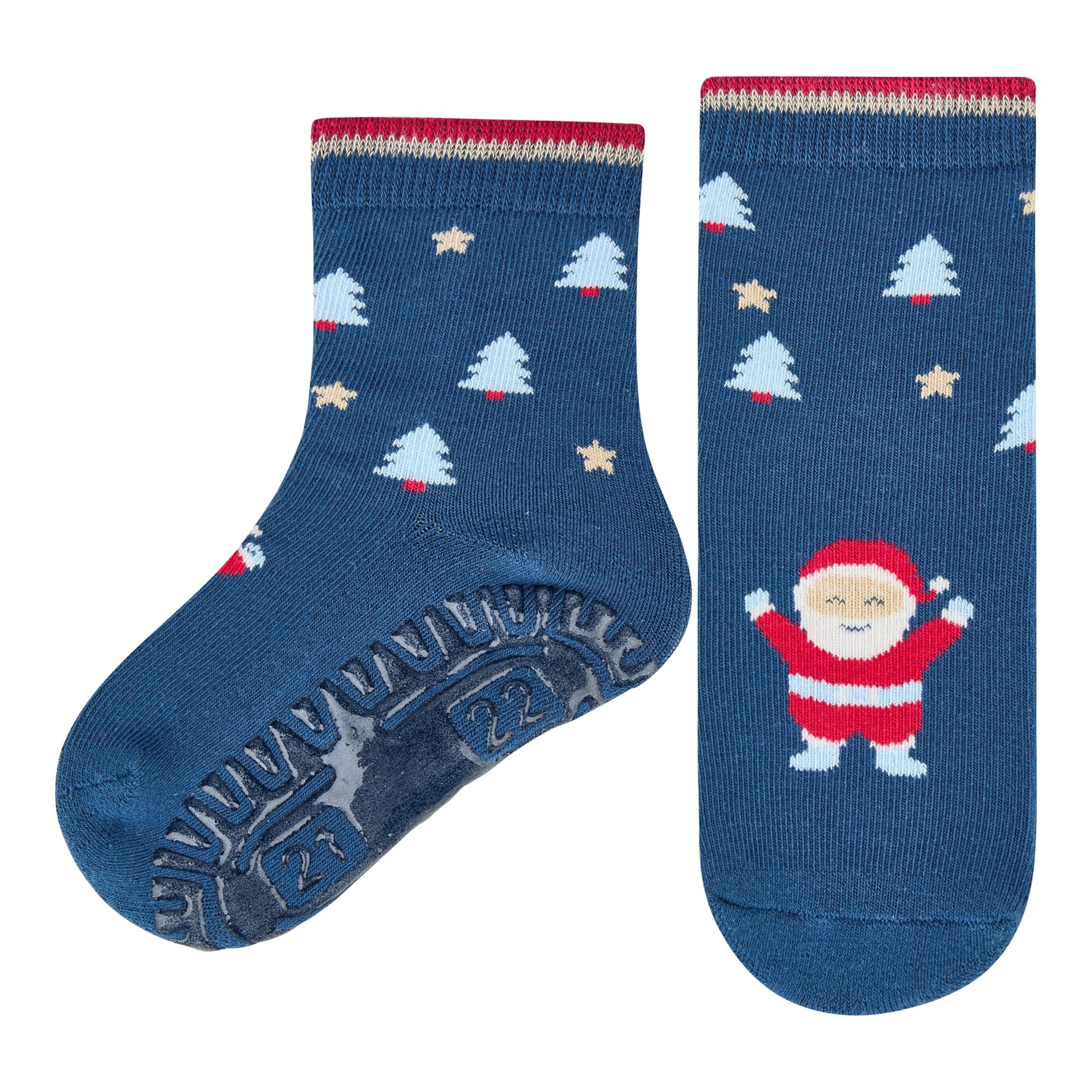 Sterntaler ABS-Socken Fliesen Flitzer Weihnachtsmann