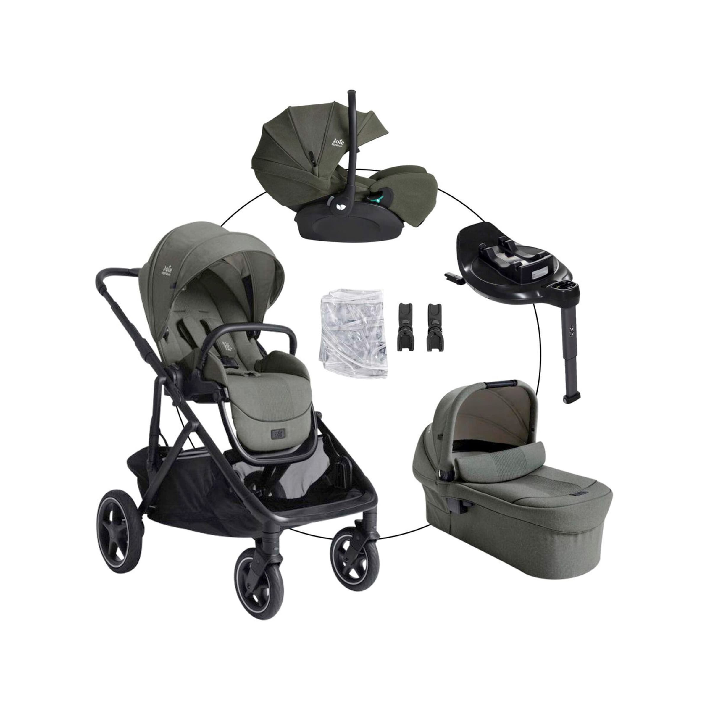 Joie Kombikinderwagen Versiti Travel-Set inkl. Babyschale i-Level Pro und Isofix-Basis i-Base Encore gruen