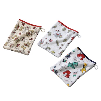 Gants de toilette en tissu-éponge
