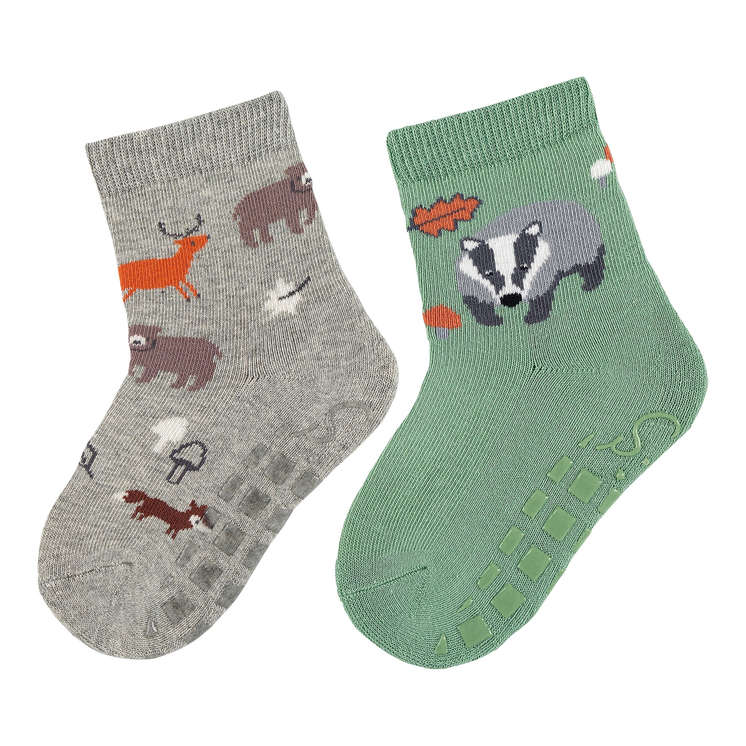 Sterntaler ABS-Krabbelsocken 2er Pack – Mit Anti-Rutsch-Noppen, Motiv Maus & Blüten, Für Babys