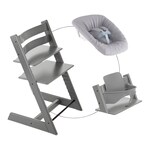 Produit Ensemble complet chaise haute évolutive avec kit nouveau-né light grey et kit bébé