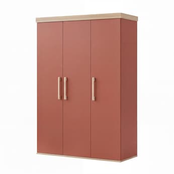 Kleiderschrank 3-türig Jimmy mauve/eiche
