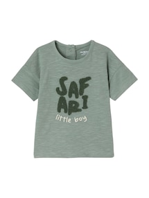 Baby T-Shirt SAFARI-Stickerei, Bio-Baumwolle