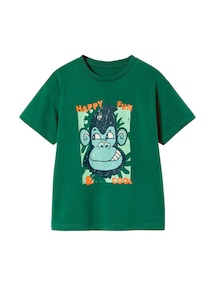T-Shirt mit Tierprint Jungen, mit Recycling-Baumwolle