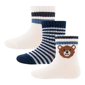 Lot de 3 paires de chaussettes ours rayures