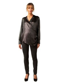 Wickelbluse für Schwangerschaft und Stillzeit , Glanzeffekt
