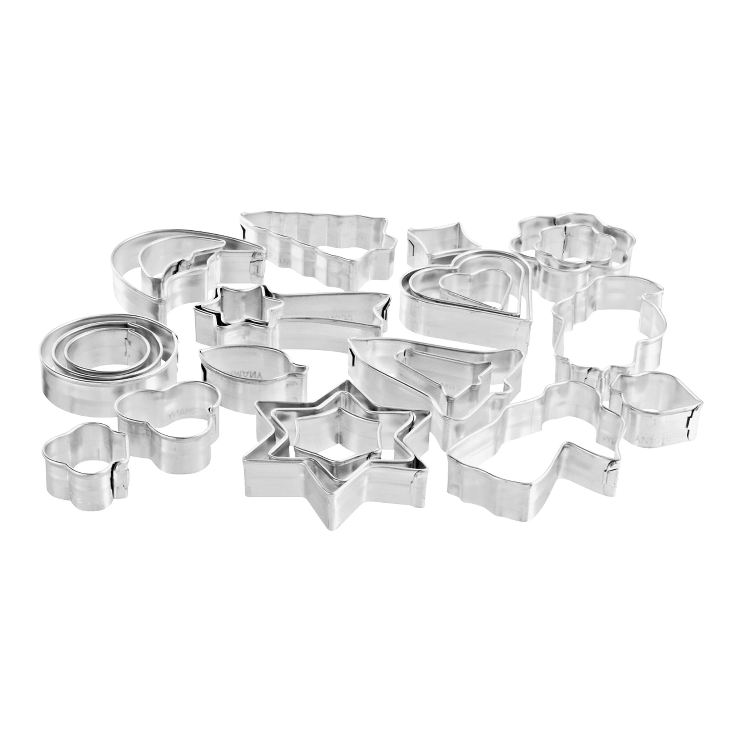 Zenker Patisserie koekjessnijder, blik, zilver, 3-7 x 1,7 cm, set van 10