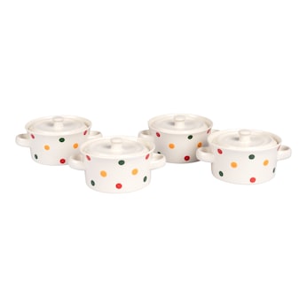 Cassolettes à pois colorés, 8 pièces de 450 ml