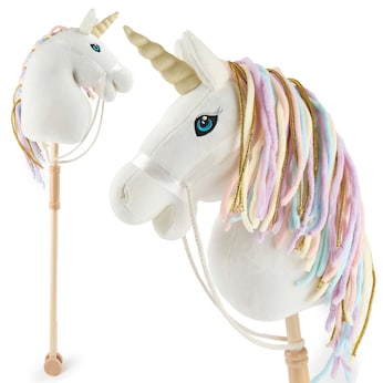 Steckenpferd Einhorn Rainbow aus Holz
