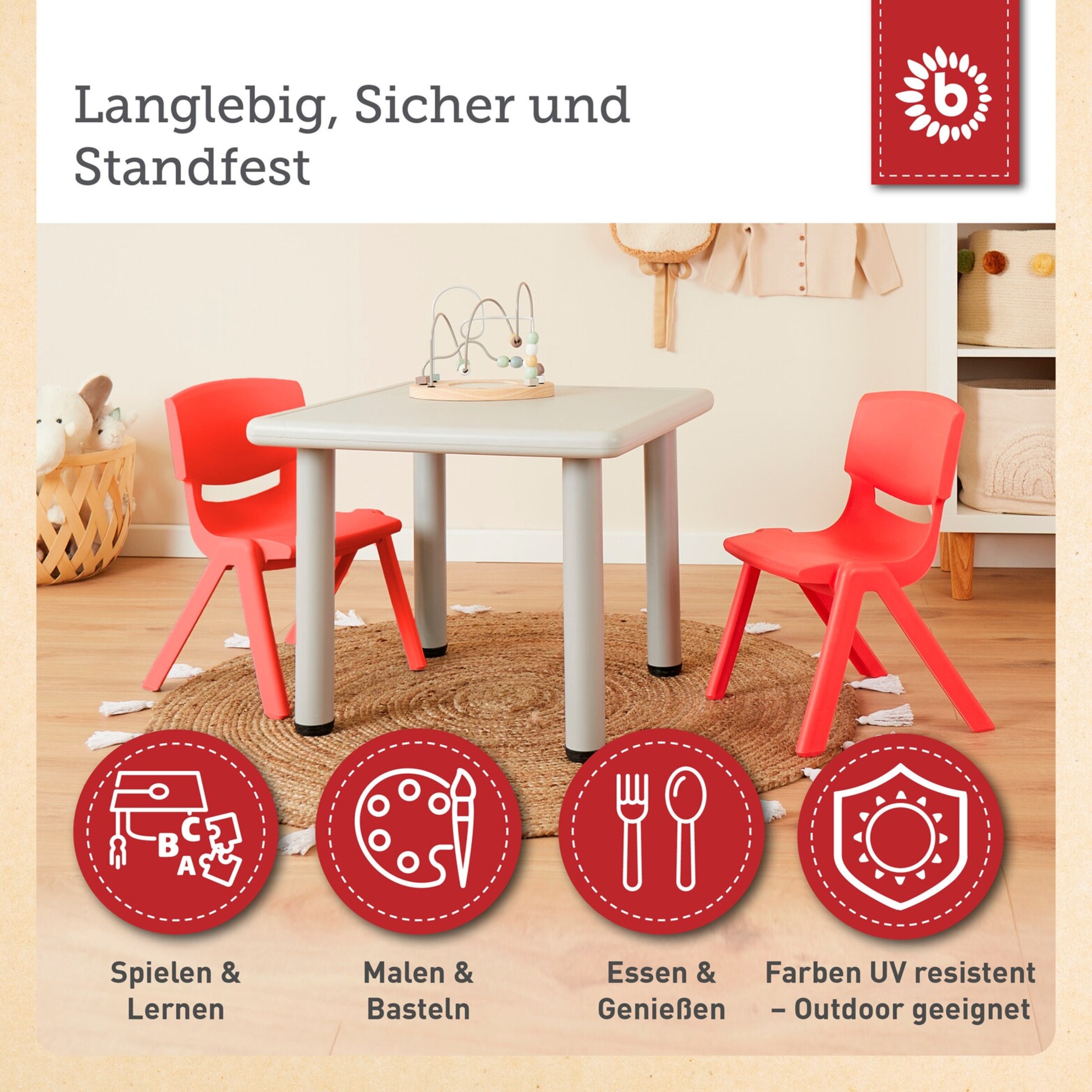 Kinderstuhl Gelb Bis 100kg - Stapelbar & Kippsicher Für Innen & Außen