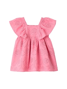 Baby Kleid mit Lochstickerei und Volant‰rmeln