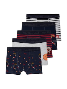 5er-Pack Jungen Boxershorts mit Bio-Baumwolle, Basketball