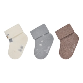 3er-Pack Socken Eisbär Schneeflocken
