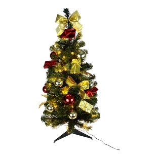 Künstlicher Weihnachtsbaum mit LED-Beleuchtung, geschmückt