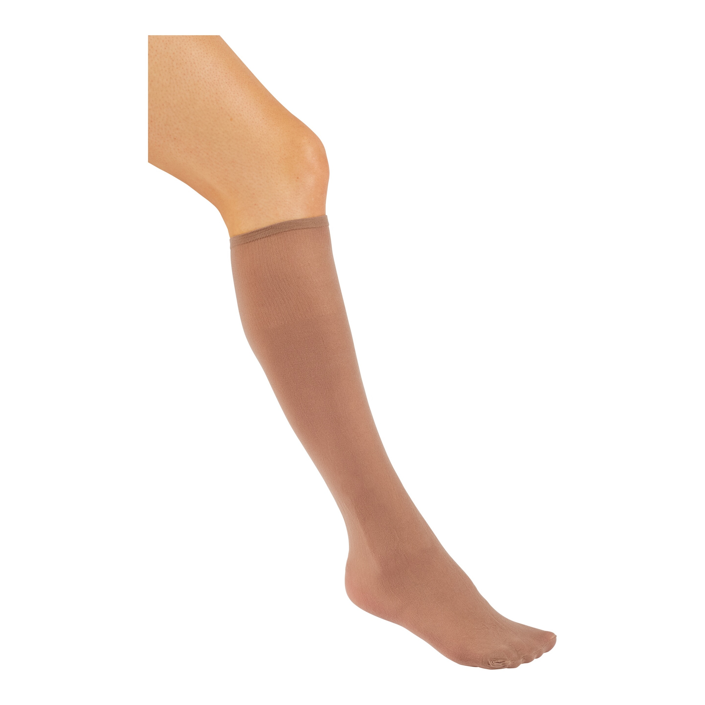 Weitschaft Kniestrümpfe, 3 Paar beige