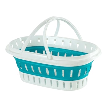 Panier à linge compact avec poignée