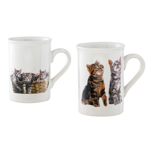 Porseleinen mokken “Katjes”, 2 stuks elk 370ml