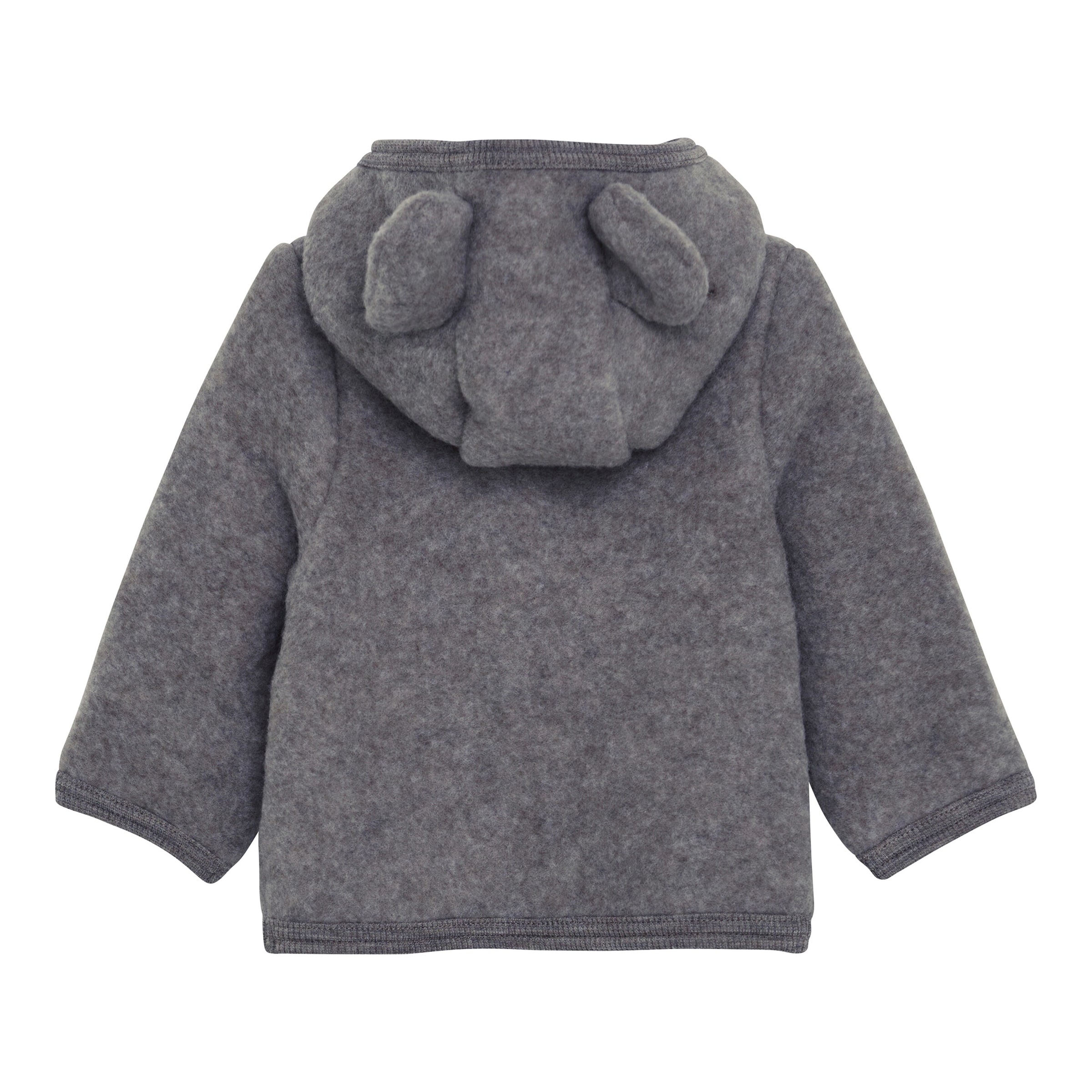 Huttelihut Wollfleece-Jacke Kapuze mit Ohren aus Merinowolle