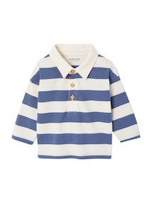 Baby Langarm-Poloshirt mit breiten Streifen