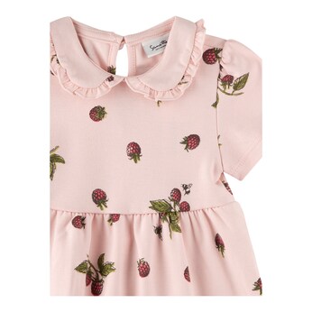 Kleid kurzarm Bubikragen Himbeeren