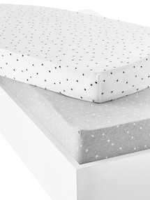 2er-Pack Baby Spannbettlaken, Sterne