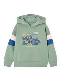 Jungen Kapuzensweatshirt mit Prints ADVENTURE, Recycling-Polyester