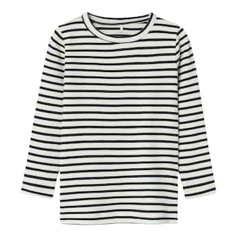 T-shirt à manches longues rayures matière côtelée