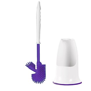 Brosse WC en silicone, brosse de toilettes, balai de toilette et support avec brosse de rechange