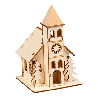 LED-Holz-Kirche