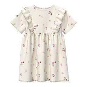 Musselin-Bodykleid kurzarm Blumen Bienen