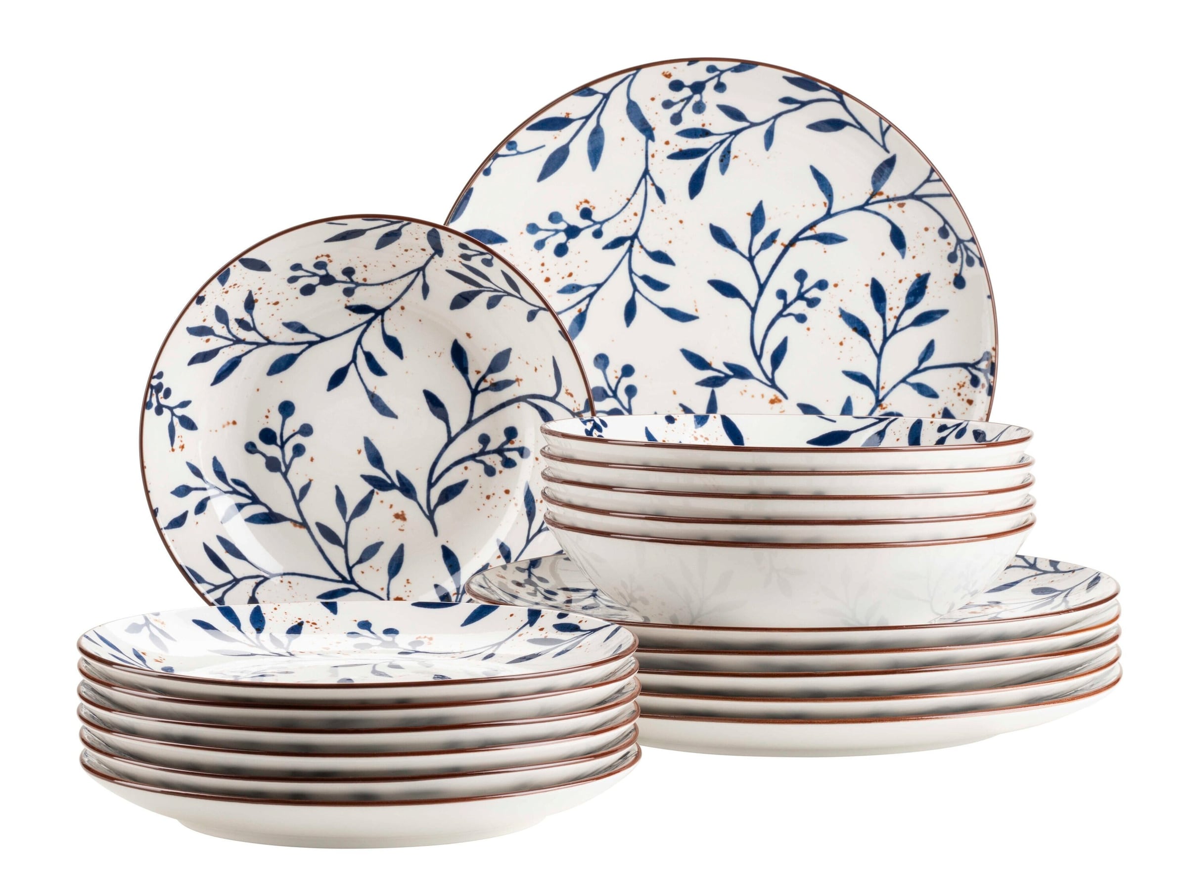Teller Set, Porzellan Olive