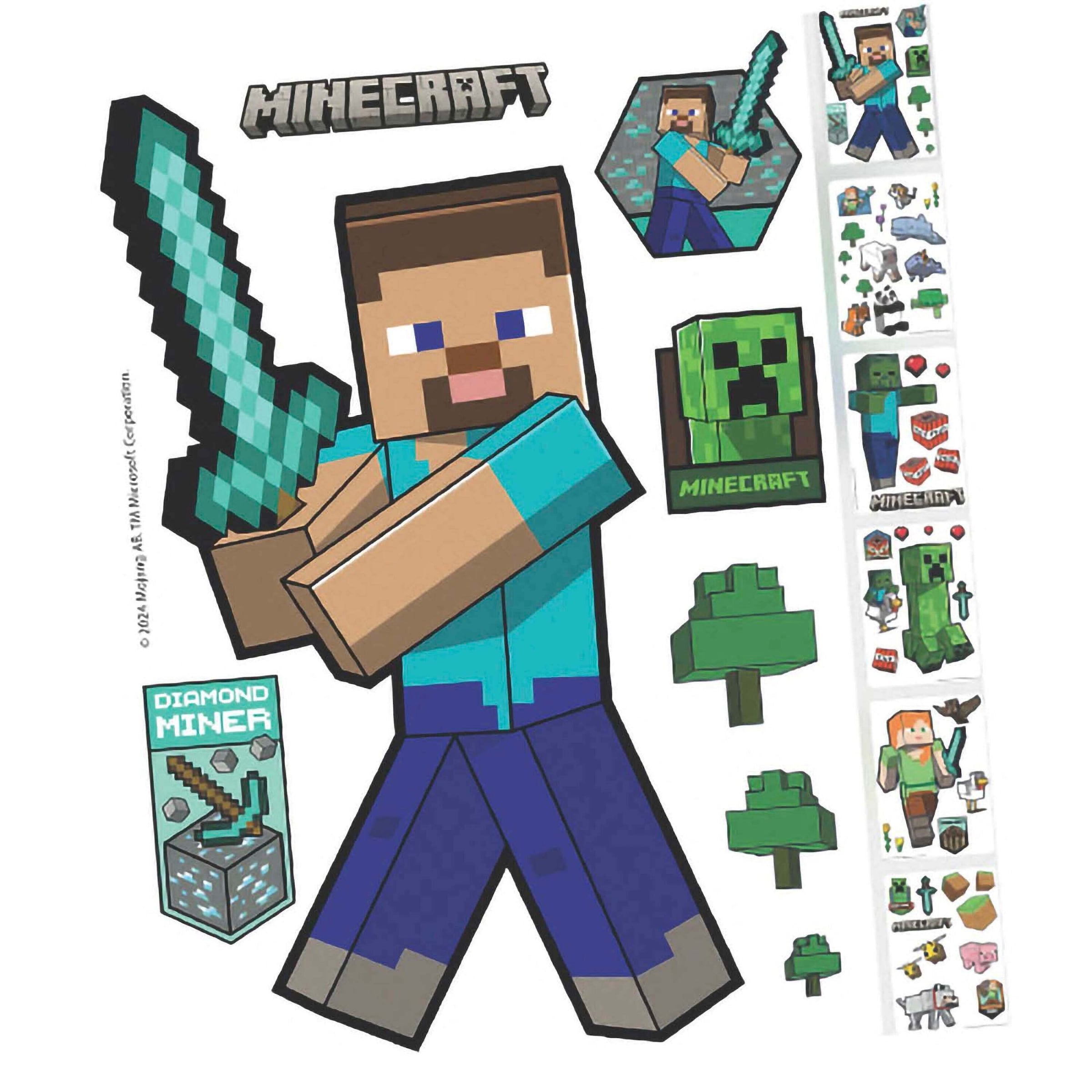 Roba Wandtattoos, Sticker Minecraft-Charakter, selbtklebende Vinylfolie Minecraft