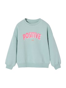 Sweatshirt mit Message-Print Mädchen, Recycling-Polyester
