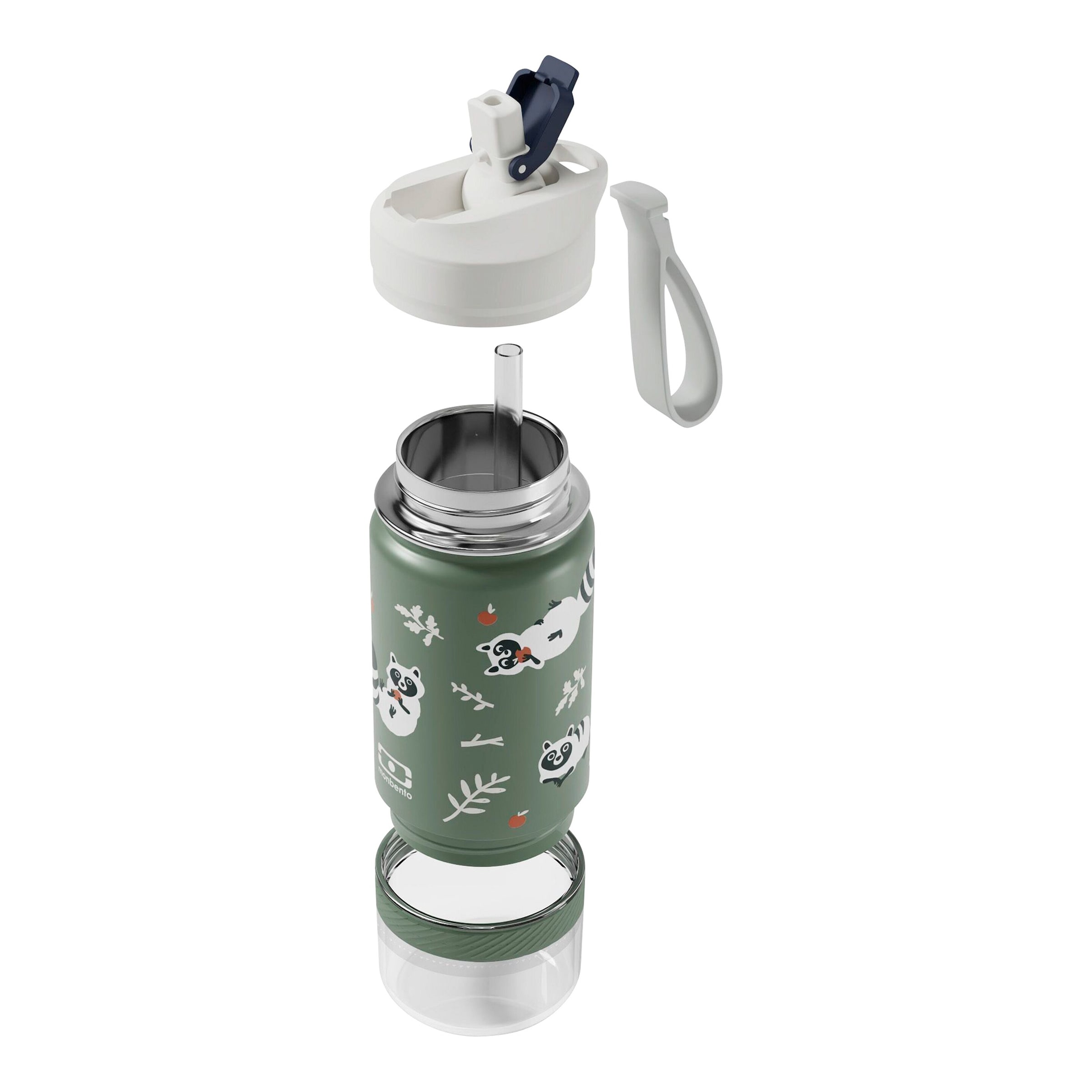 Monbento 2 in 1 Trinkflasche mit Strohhalm 300ml + Snackbox 120ml
