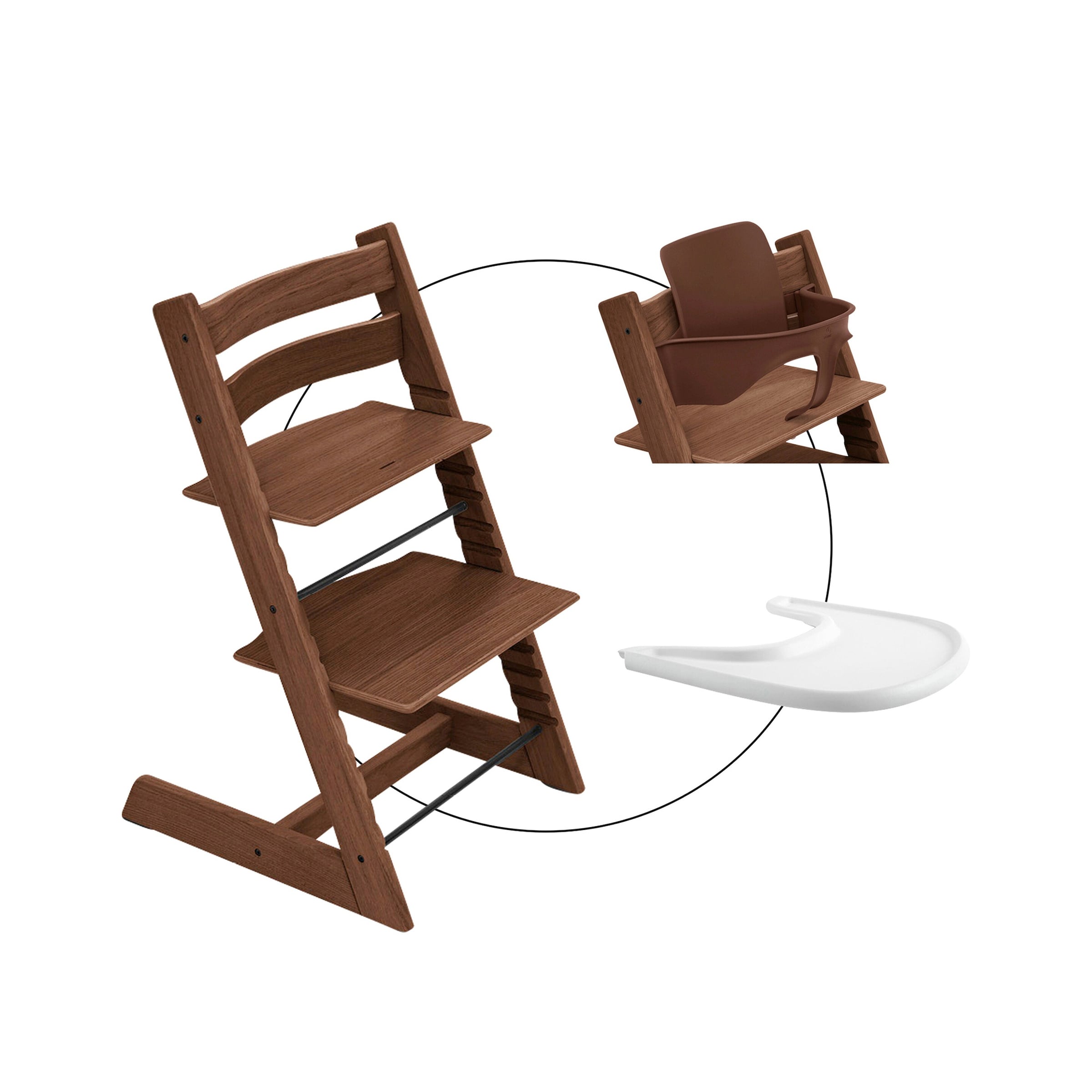 Stokke® Tripp Trapp® Bundle Treppenhochstuhl Eiche inkl. Babyset & Tray