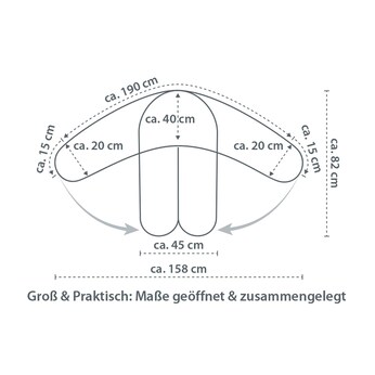 Stillkissen Musselin 190 cm