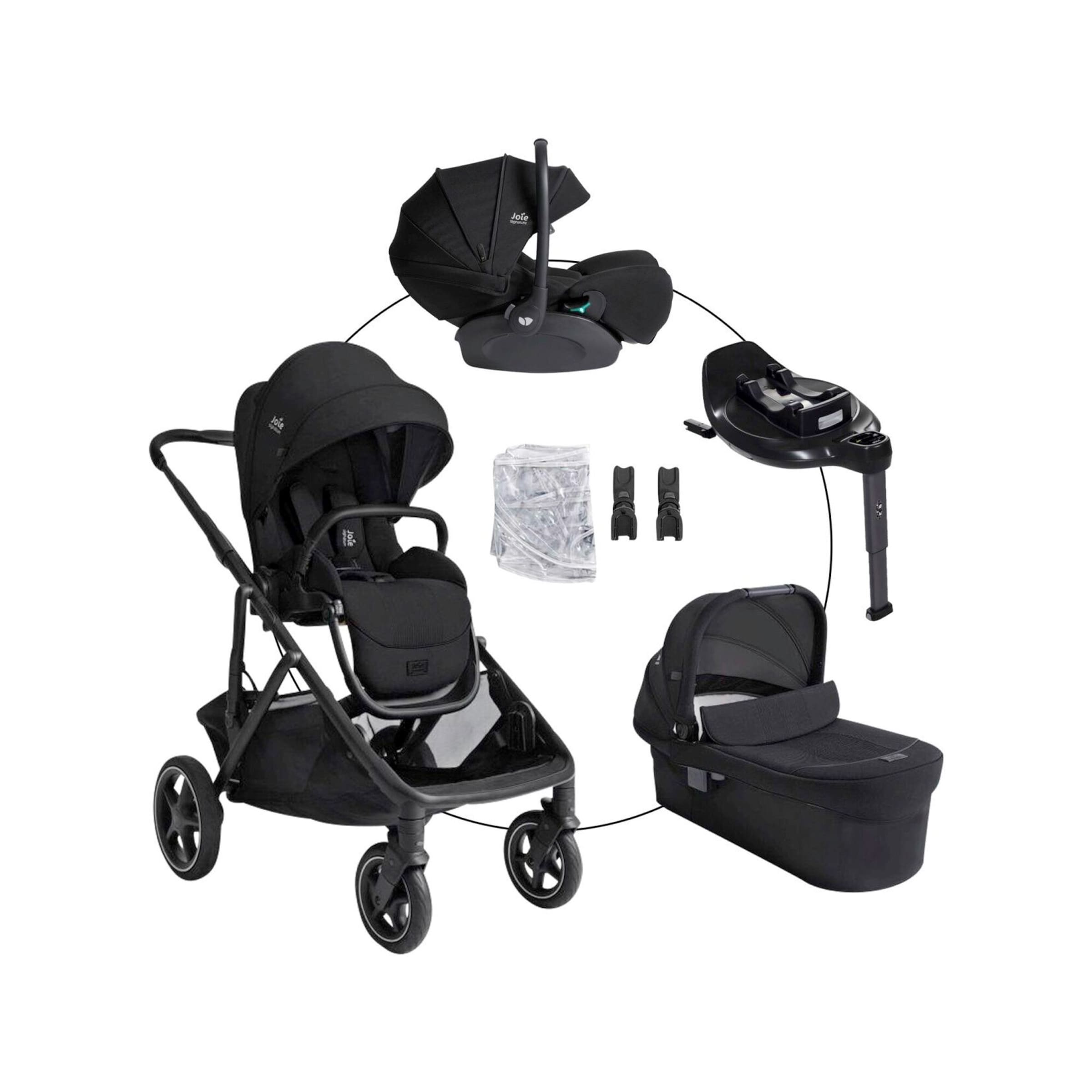 Joie Kombikinderwagen Versiti Travel-Set inkl. Babyschale i-Level Pro und Isofix-Basis i-Base Encore schwarz