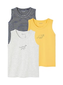 3er-Pack Trägershirts Jungen, Bio-Baumwolle