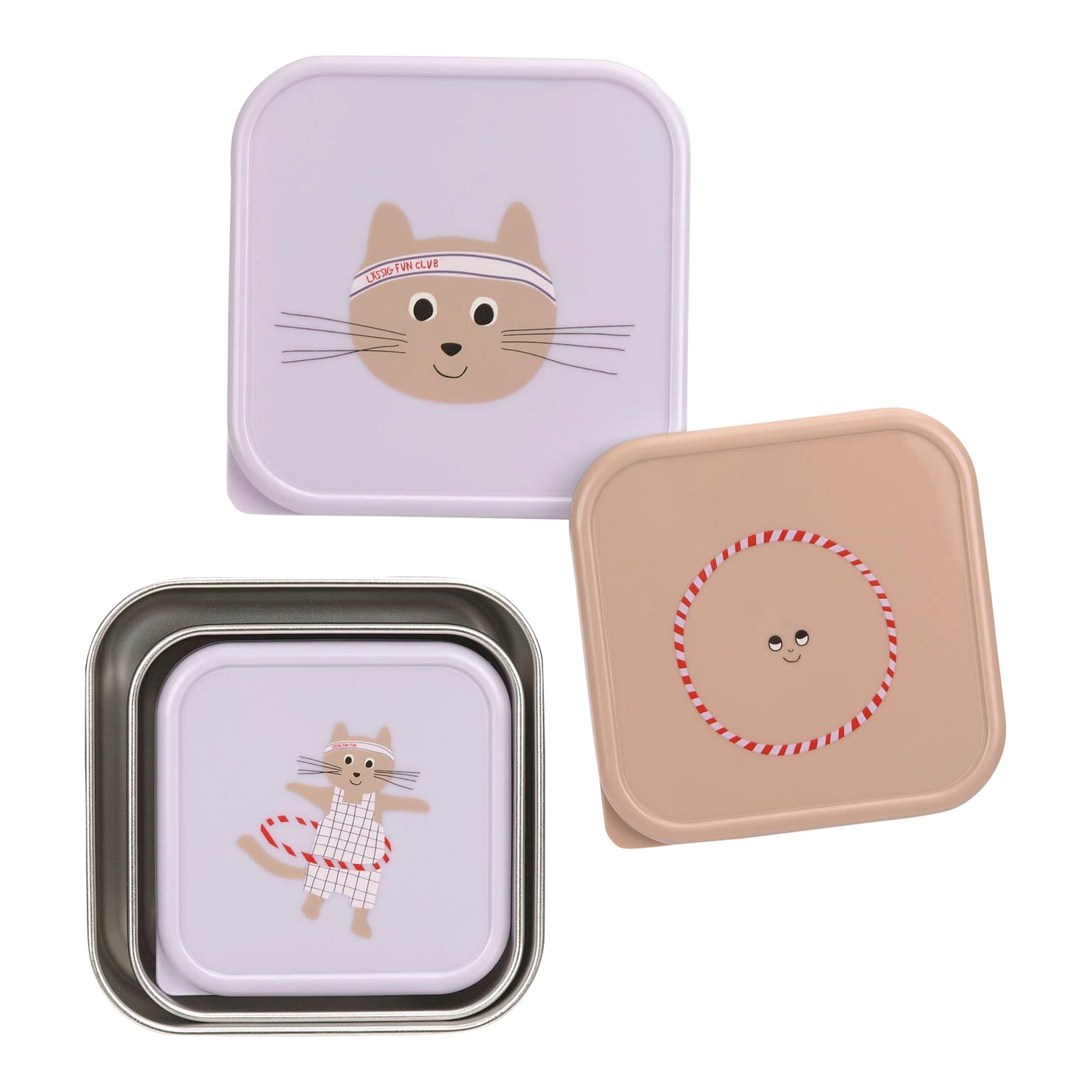 3-tlg. Snackboxset aus Edelstahl