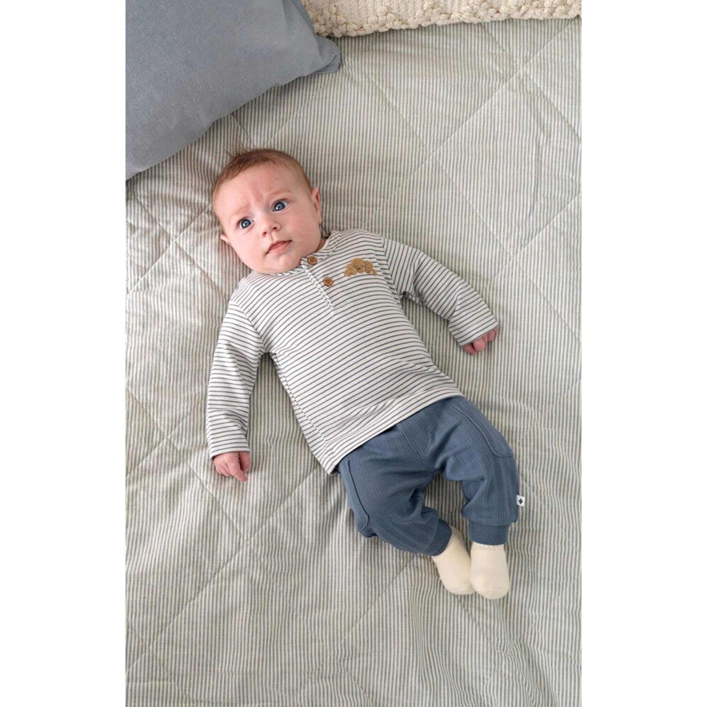 Henley-Shirt langarm Croissant Ringel