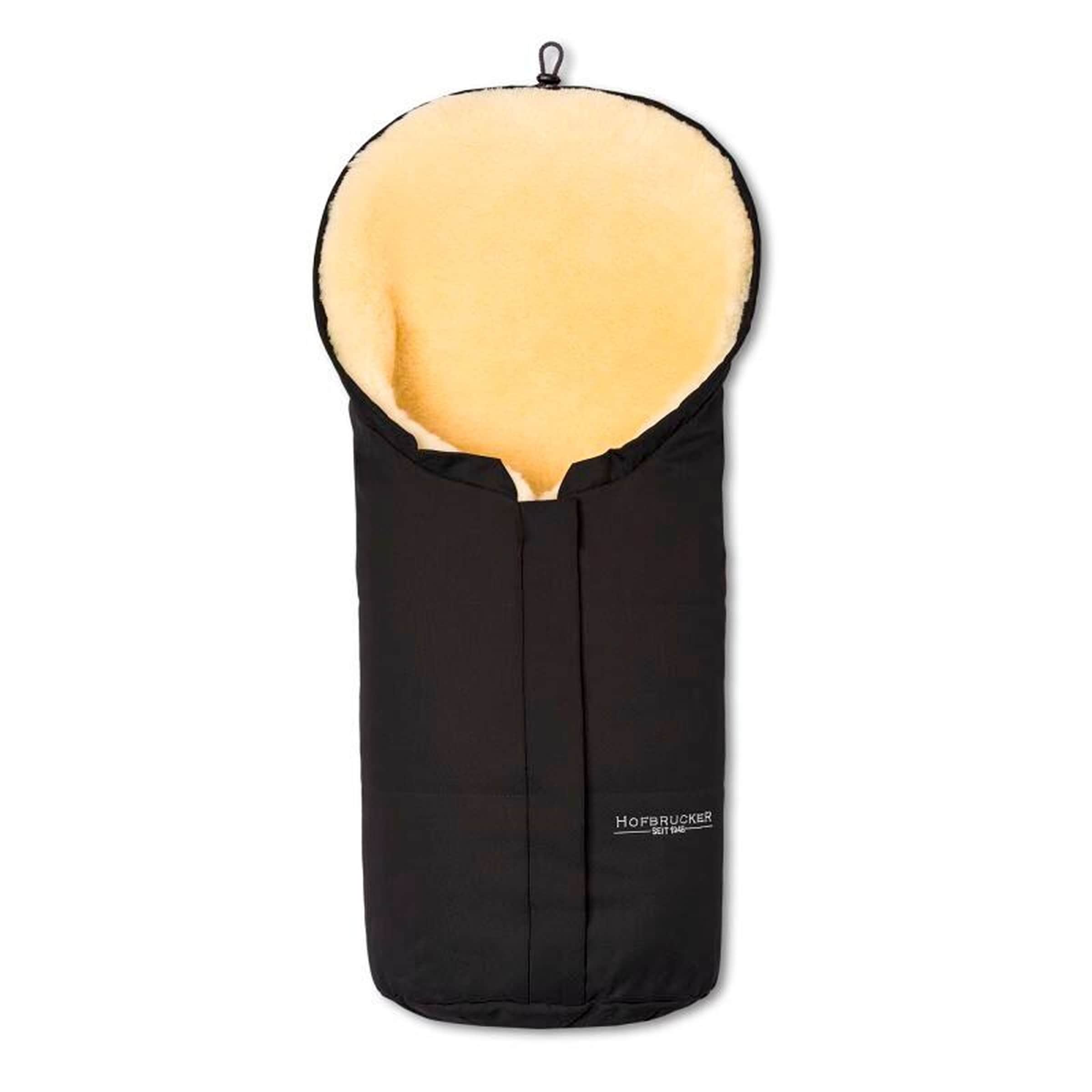 Hofbrucker Kinderwagen Lammfell-Fußsack für Babywanne Eskimo schwarz