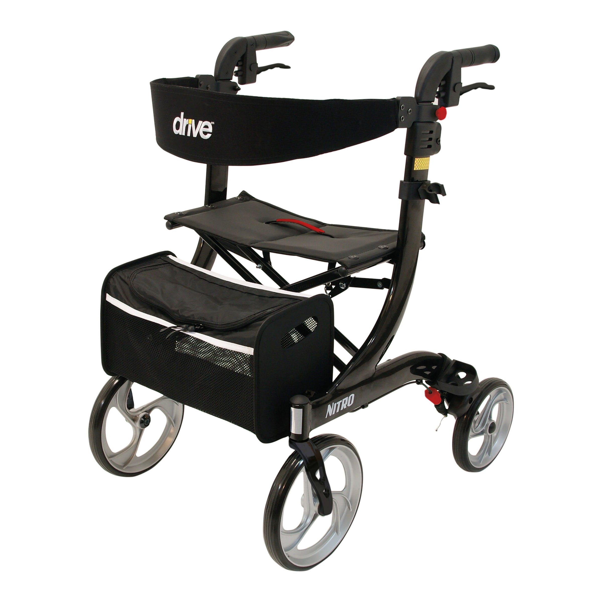Rollator Nitro für innen & außen, klappbar, zum Sitzen & Fahren schwarz