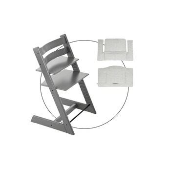 Bundle Treppenhochstuhl inkl. Sitzkissen Classic Nordic Grey