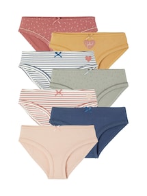 7er-Pack Mädchen Slips mit Herzen, Bio-Baumwolle