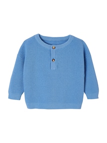 Baby Henley-Pullover aus Waffelpikee