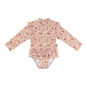 Maillot de bain manches longues avec protection anti-UV fleurs